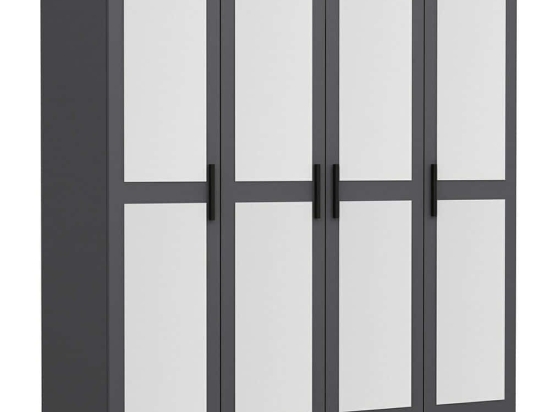 Ντουλάπα Τετράφυλλη Kale 506MNR2469 180x52x210cm Anthracite Τετράφυλλη