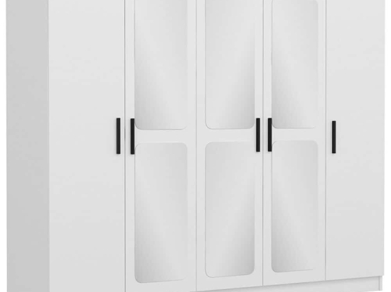 Ντουλάπα Πεντάφυλλη Kale 506MNR2568 225x52x210cm White Πεντάφυλλη
