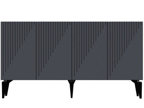 Μπουφές Draw 475OLV1746 150x40x79cm Anthracite Μοριοσανίδα, Μελαμίνη