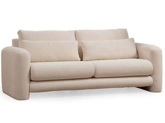 Καναπές Τριθέσιος Lily 560ARE1847 215x97x73cm Cream