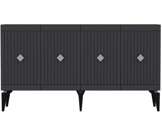 Μπουφές Midas 475OLV1751 150x40x79cm Anthracite-Silver Μοριοσανίδα, Μελαμίνη