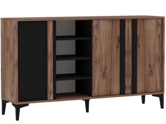 Μπουφές Dora 835PUQ6216 160x40x90cm Pine-Anthracite Μοριοσανίδα, Μελαμίνη