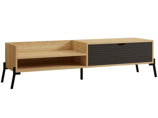 Έπιπλο Τηλεόρασης Trezza 835PUQ3085 160x40x36cm Oak-Anthracite