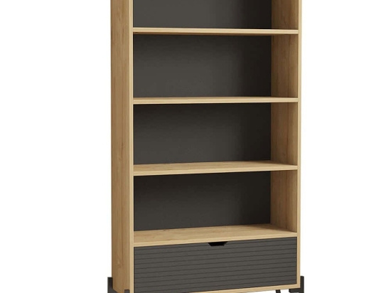 Βιβλιοθήκη Numana 835PUQ5304 83,6x30x160cm Oak-Anthracite