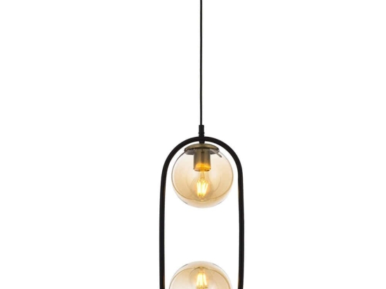Φωτιστικό Οροφής 301AUR1162 Φ16x100cm 2xE27 40W Black-Gold Opviq