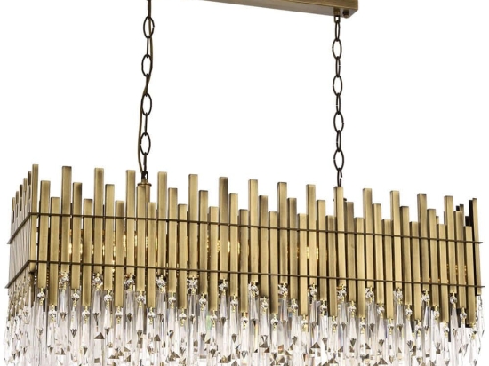 Φωτιστικό Οροφής 301AUR1171 100x35x100cm 8xE27 40W Gold Opviq