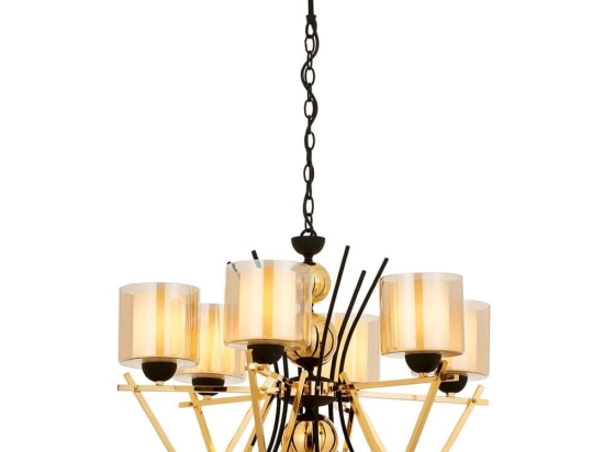 Φωτιστικό Οροφής 301AUR1231 Φ66x95cm 6xE27 40W Gold Opviq