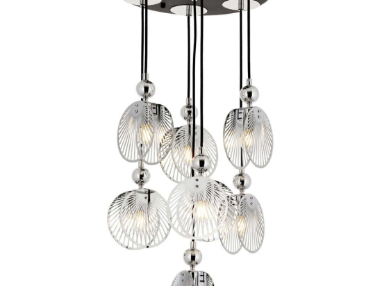 Φωτιστικό Οροφής 301AUR1272 Φ40x95cm 7xE27 40W Chrome Opviq