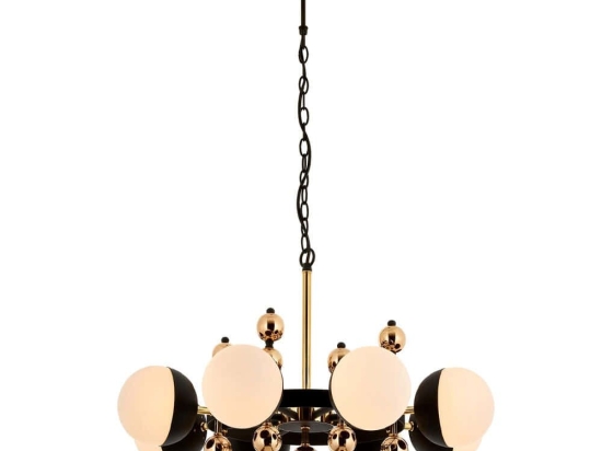 Φωτιστικό Οροφής 301AUR1278 Φ105x68cm 8xE27 40W Black-Gold Opviq