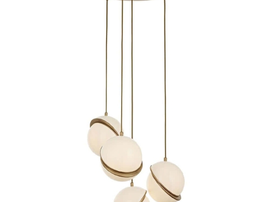 Φωτιστικό Οροφής 301AUR1292 Φ40x110cm 4xE27 80W White-Gold Opviq