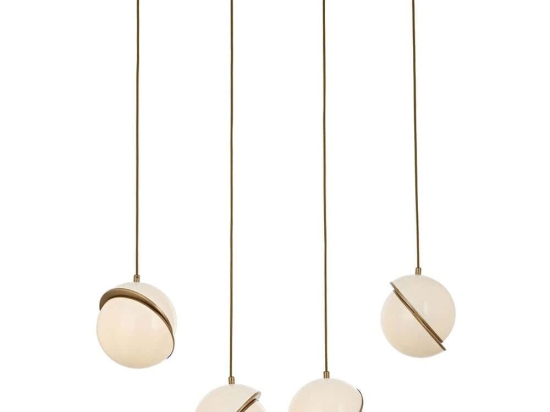 Φωτιστικό Οροφής - Ράγα 301AUR1293 80x12x110cm 4xE27 80W White-Gold Opviq