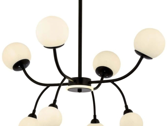 Φωτιστικό Οροφής 301AUR1335 Φ80x75cm 8xG9 10W Black Opviq