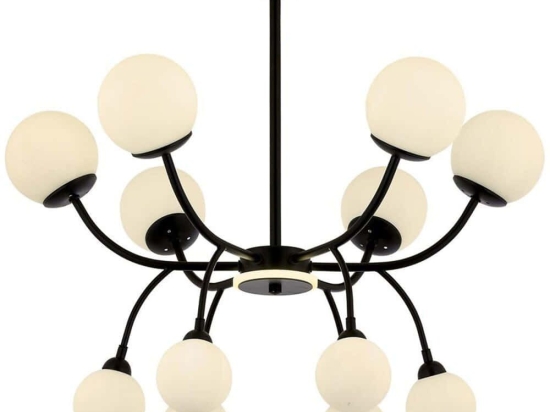 Φωτιστικό Οροφής 301AUR1337 Φ85x75cm 12xG9 10W Black Opviq