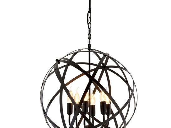 Φωτιστικό Οροφής 683AVN1394 Φ50x90cm 6xE14 40W Black Opviq