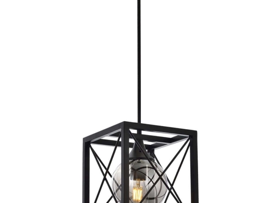 Φωτιστικό Οροφής 683AVN1412 25x25x75cm 1xE27 40W Black Opviq