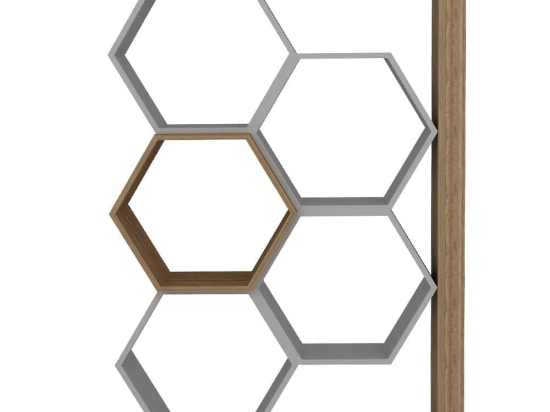 Βιβλιοθήκη Artemis 322RTC1114 90x24,6x140cm Walnut-White