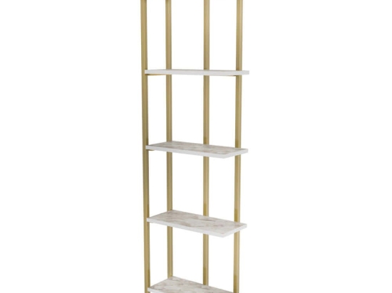 Ραφιέρα Δαπέδου Alice 322RTC1179 45,2x21,6x180cm Marble Effect White-Gold