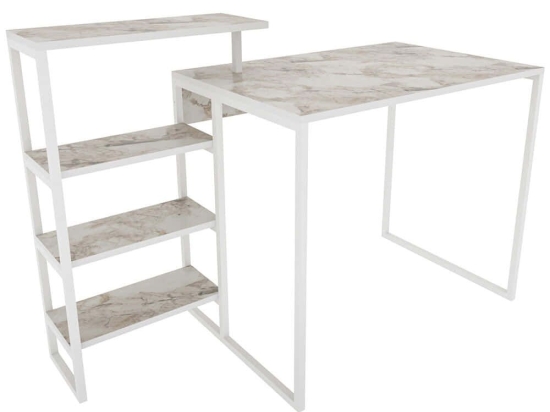 Γραφείο Rino 322RTC1308 133x60x76,8cm Marble Effect White