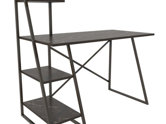 Γραφείο Admira 322RTC1309 120x60x120cm Marble Effect Black