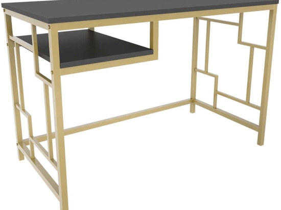 Γραφείο Kennesaw 322RTC1467 120x60x74,8cm Gold-Anthracite