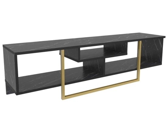 Έπιπλο Τηλεόρασης Asal 150 322RTC2108 150x35,2x40cm Marble Effect Black-Gold