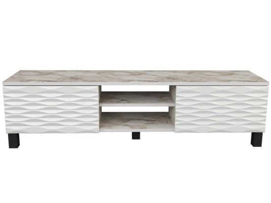 Έπιπλο Τηλεόρασης Lukas 322RTC2151 150x35x40,3cm Marble Effect White