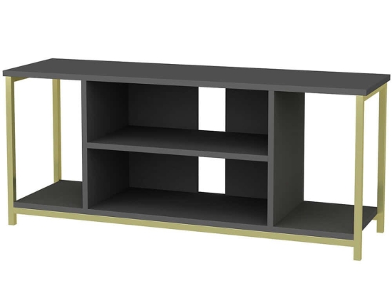 Έπιπλο Tηλεόρασης Rinaldo 322RTC2224 120x35x50,8cm Anthracite-Gold