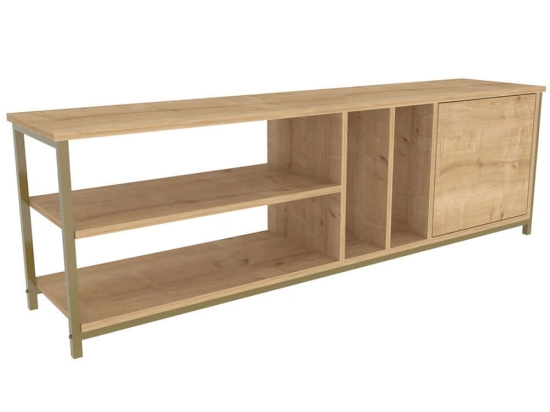 Έπιπλο Tηλεόρασης Oneida 322RTC2283 140x35,3x50,8cm Gold-Oak