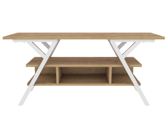 Έπιπλο Τηλεόρασης Minerva 322RTC2316 120x35x55cm White-Oak