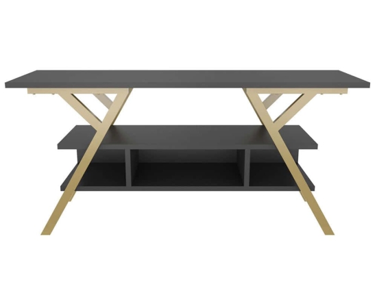 Έπιπλο Τηλεόρασης Minerva 322RTC2321 120x35x55cm Gold-Anthracite