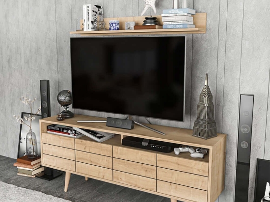Σύνθεση Τηλεόρασης Ola 322RTC2450 160x35x64,5cm Oak