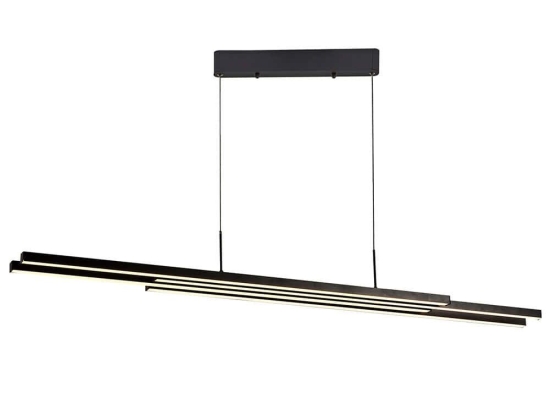 Φωτιστικό Οροφής - Ράγα 414LRC1252 130x13x120cm 4xLed 8000lm 20W 3000K Black Opviq