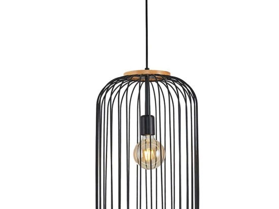 Φωτιστικό Οροφής 414LRC1278 Φ30x120cm 1xE27 40W Black Opviq