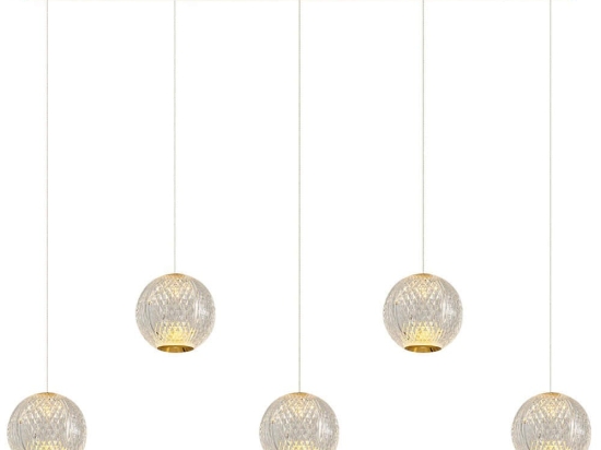 Φωτιστικό Οροφής - Ράγα 414LRC1386 81x12x120cm 5xLed 2500lm 5W 3000K Gold Opviq