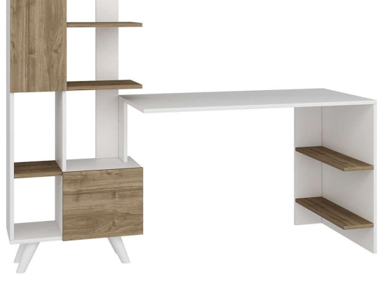 Γραφείο Alis 505CRL1102 170x60x120cm White-Walnut