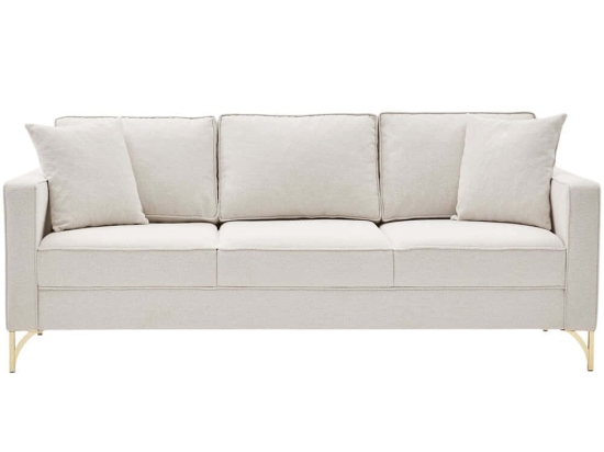 Καναπές Τριθέσιος Berlin 825BLC2797 220x91x83cm Cream-Gold