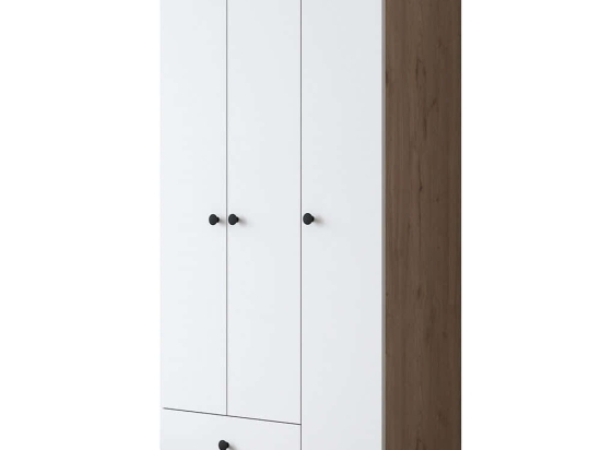 Ντουλάπα Τρίφυλλη 893RAN4551 90x42,5x170cm Oak-White Τρίφυλλη