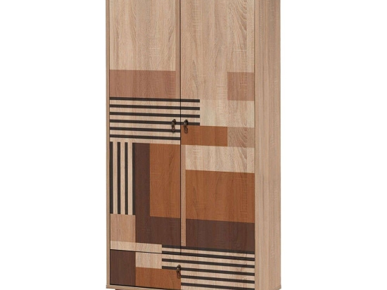 Ντουλάπα Δίφυλλη City Gardrop Colorblock 863SPH4249 80x45x190cm Multi Δίφυλλη