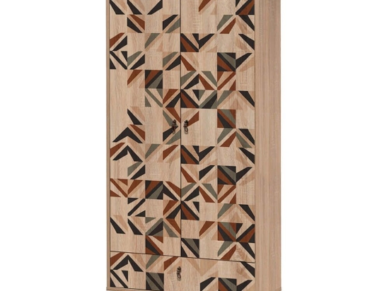 Ντουλάπα Δίφυλλη City Gradrop Triangle 863SPH4258 80x45x190cm Multi Δίφυλλη