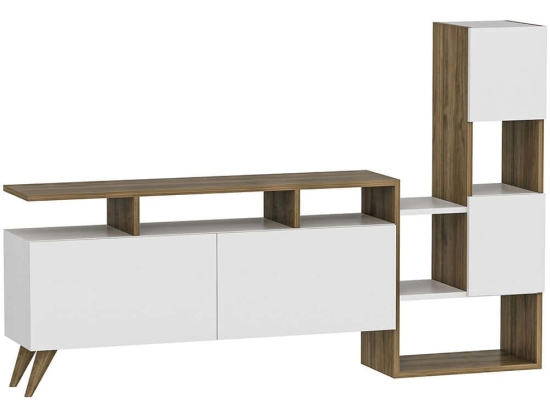 Σύνθεση Τηλεόρασης Tower 505CRL1703 122x31,6x53,3cm White-Walnut