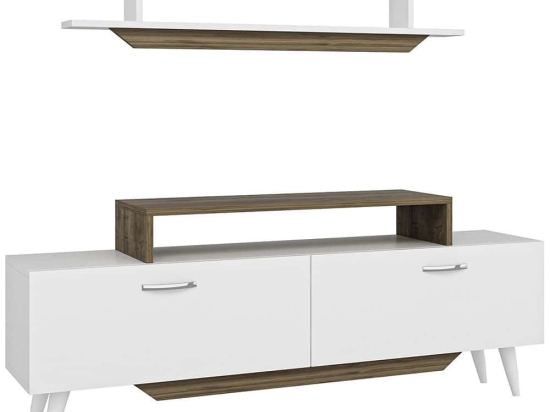 Σύνθεση Τηλεόρασης Harmony 505CRL1705 150x27,7x123,6cm White-Walnut