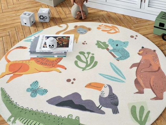 Χαλί Woopamuk109 White-Multi Conceptum Hypnose 100X100cm Round