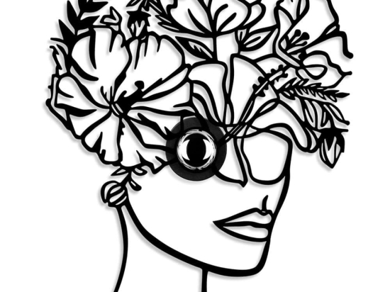 Διακοσμητικό Φωτιστικό Τοίχου Flower Woman 526SHD1168 54x9x45cm 1xE27 40W Black Opviq