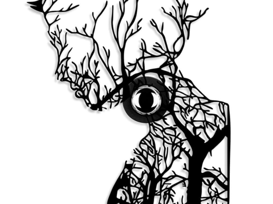 Διακοσμητικό Φωτιστικό Τοίχου Tree Woman 526SHD1181 51x9x38cm 1xE27 40W Black Opviq