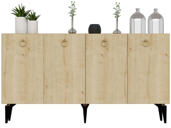 Μπουφές Drop 475OLV1733 150x40x79cm Oak Μοριοσανίδα, Μελαμίνη