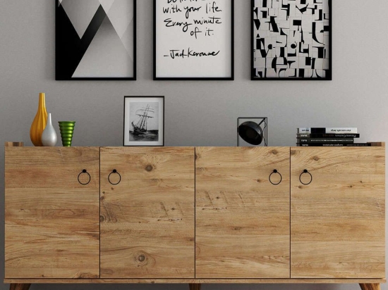 Μπουφές 616TNM1602 180x44,5x79,3cm Pine Μοριοσανίδα, Μελαμίνη