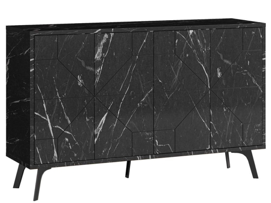 Μπουφές Dune 776HMS2505 123x35x77,4cm Black-Marble