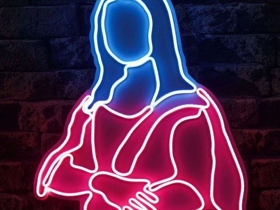 Διακοσμητικό Φωτιστικό Τοίχου Mona Lisa 395NGR2313 40x3x51cm Led 400lm 36W 6000K Pink-Blue Wallity