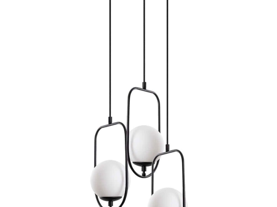 Φωτιστικό Οροφής Skew 942FLG1662 55x55x185cm 3xE14 40W Black Opviq