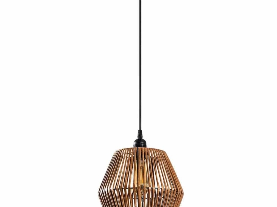 Φωτιστικό Οροφής Gonio 390FLH2173 25x25x70cm 1xE27 40W Black-Natural Opviq